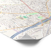 ワシントンDC 40インチマップ(通りレベルの詳細付き) ポスター (角)
