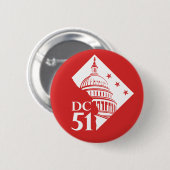ワシントンDC 51st州立時間を今すぐボタン 缶バッジ (正面&裏面)