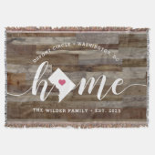 ワシントンDC hometown パーソナライズド ウッド ルック スローブランケット (正面)