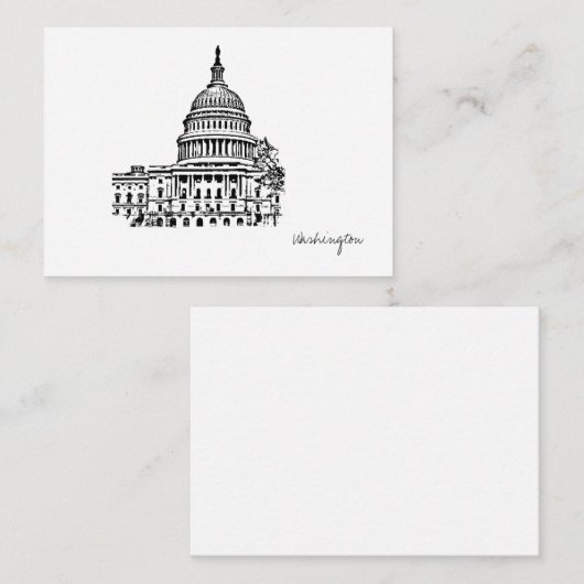 ワシントンDC USAキャピトルスケッチ エンクロージャーカード (正面/裏面)