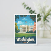 ワシントンDC USAヴィンテージトラベルイラストレーション ポストカード (スタンド正面)