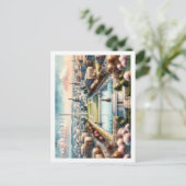 ワシントンDC USA有名な旅行の場所の水色 ポストカード (スタンド正面)