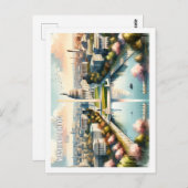 ワシントンDC USA有名な旅行の場所の水色 ポストカード (正面/裏面)