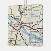 ワシントンNCヴィンテージマップ セラミックオーナメント (左)