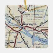 ワシントンNCヴィンテージマップ セラミックオーナメント (正面)