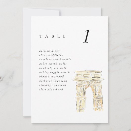 ワシントンSqパークニューヨー結婚クのシーティングチャート (正面)