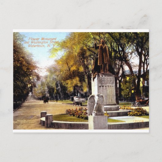 ワシントンSt., Watertown, NY 1917ヴィンテージ ポストカード (正面)