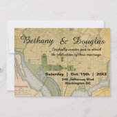 ワシン素朴トンDCマップ結婚式招待状 招待状 (裏面)