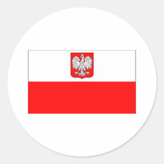 ワシ付ポーランド国旗 ラウンドシール