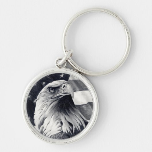 ワシ及び旗Keychain キーホルダー (正面)