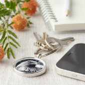 ワシ及び旗Keychain キーホルダー (側面)