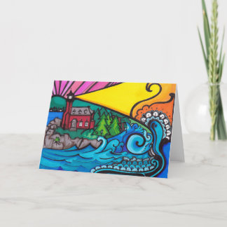 ワシ港の灯台挨拶状 カード