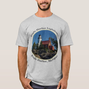 ワシ港の灯台楕円形の軽いワイシャツ Tシャツ