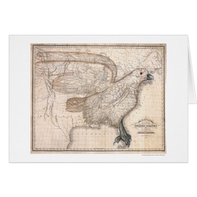 ワシ米国は1832年の地図を描きます (正面横)