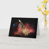 ワシ飛んでいるの花火 カード (黄色い花)