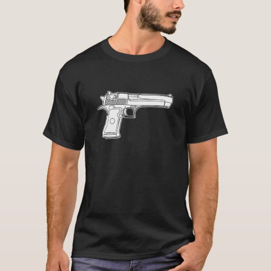 ワシ50のグラフィック銃の火器のTシャツの最高を捨てて下さい Tシャツ (正面)