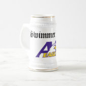 ワシ、泳ぐ人のステイン ビールジョッキ (正面左)
