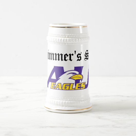 ワシ、泳ぐ人のステイン ビールジョッキ (中央)