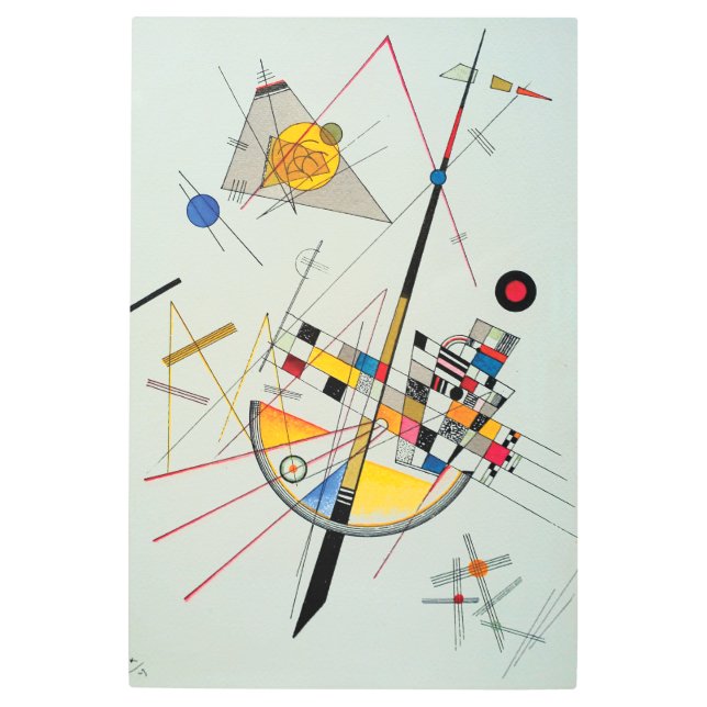 ワジリー·カンディンスキーによる繊細な緊張 メタルプリント (正面)