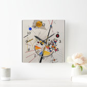 ワジリー・カンディンスキーの作品、繊細な緊張 スクエア壁時計 (ホーム)