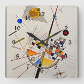 ワジリー・カンディンスキーの作品、繊細な緊張 スクエア壁時計 (正面)
