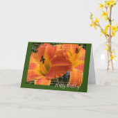 ワスレグサ/オレンジユリ/ハッピーバースデー カード (黄色い花)