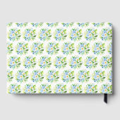 ワスレナグサとデイジーの花のブライダルシャワー ゲストブック (裏面)