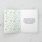 ワスレナグサとデイジーの花のブライダルシャワー サンキューカード (内部)