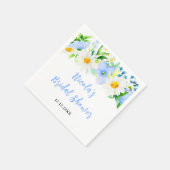ワスレナグサとデイジーの花のブライダルシャワー スタンダードカクテルナプキン (角)