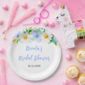 ワスレナグサとデイジーの花の花嫁のシャワー ペーパープレート (パーティー)