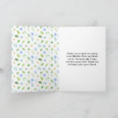 ワスレナグサとデイジーの花の誕生日パーティー サンキューカード (内部)