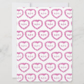 ワスレナグサのハートアート結婚式 ピンク 白 招待状 (裏面)