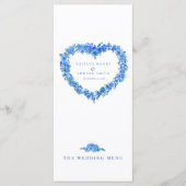 ワスレナグサのハート 青と白の結婚式メニュー メニュー (正面)