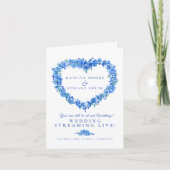 ワスレナグサのハート 青と白の結婚式ライブ配信 案内状 (正面)