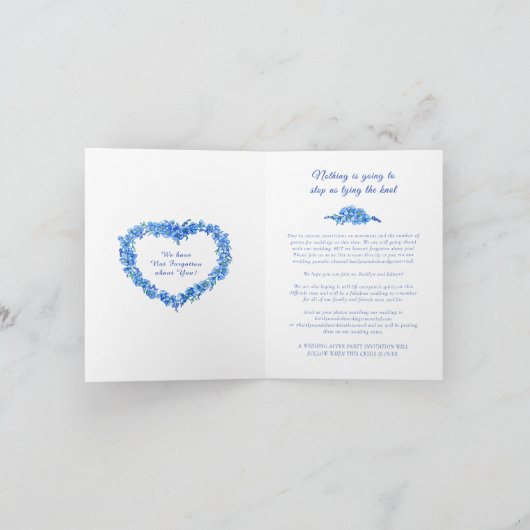 ワスレナグサのハート 青と白の結婚式ライブ配信 案内状 (内部)