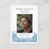 ワスレナグサのメモリアル写真詩篇23祈祷カード 名刺 (正面)