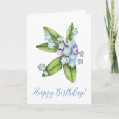 ワスレナグサの植物学の美しい誕生日カード カード (正面)