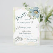 ワスレナグサの水彩花  出欠カード (スタンド正面)