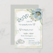 ワスレナグサの水彩花  出欠カード (正面/裏面)