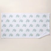 ワスレナグサの花柄プリント プレッピーなドームまたは新築祝い ビーチタオル (正面)