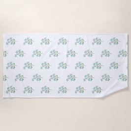 ワスレナグサの花柄プリント プレッピーなドームまたは新築祝い ビーチタオル