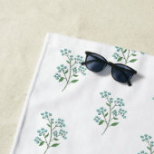 ワスレナグサの花柄プリント プレッピーなドームまたは新築祝い ビーチタオル (インサイチュ)