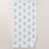 ワスレナグサの花柄プリント プレッピーなドームまたは新築祝い ビーチタオル (正面)