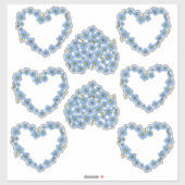 ワスレナグサの花畑 ハートフレーム シール (シート)