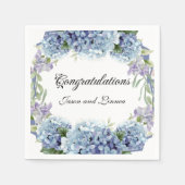 ワスレナグサの花 水彩 エレガント スタンダードカクテルナプキン (正面)