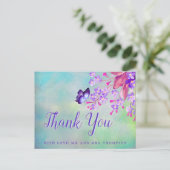 ワスレナグサ(ワスレミグサ) 紫色 ありがとう ポストカード (スタンド正面)