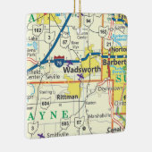 ワズワースオハイオヴィンテージの地図 セラミックオーナメント (右)
