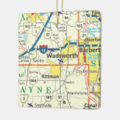 ワズワースオハイオヴィンテージの地図 セラミックオーナメント (左)