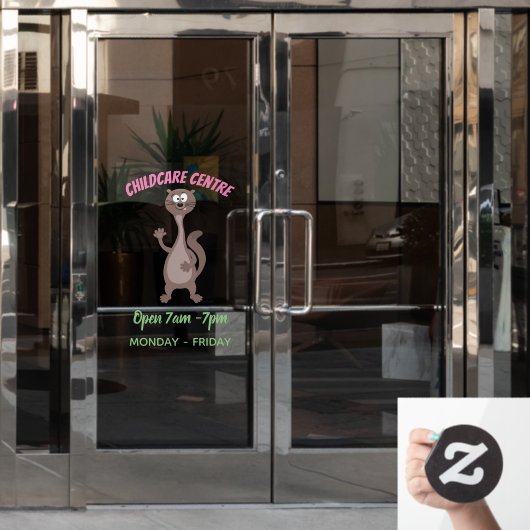 ワセおもしろいル漫画イラストレーション ウィンドウサイン (オフィスドア)