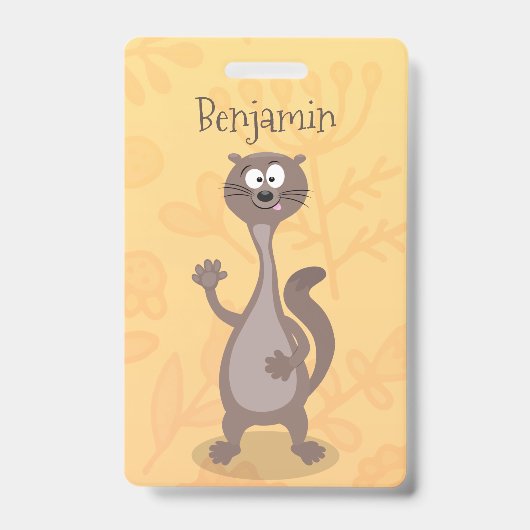 ワセおもしろいル漫画イラストレーション バッジ (正面)